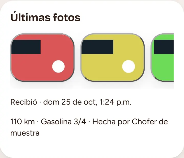 Últimas fotos de una checada de muestra, identificada como hecha por el dueño